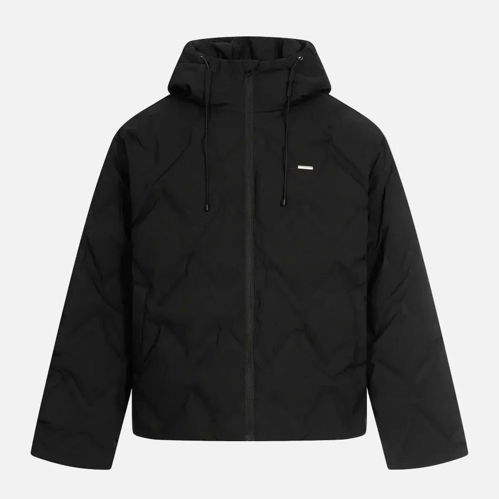 Premium Rhombus Plaid Hooded Windbreaker Jacket