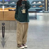 Wide-Leg Drawstring Baggy Pants