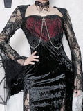 Elegant Gothic Lace Midi Dress Women