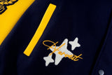 Casual Badge Single Breasted Embroidery Varsity Jacket