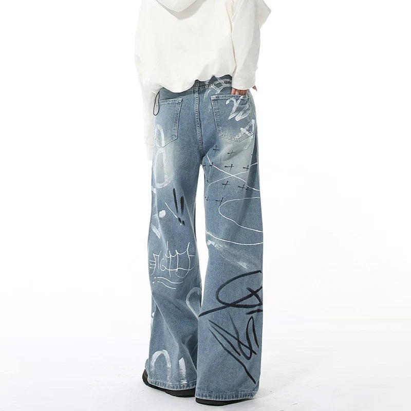 Essential Hand-Painted Scrawl Denim Jeans