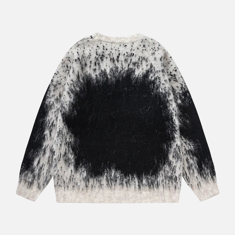 Streetwear Gradient Ombre Fuzzy Knit Sweater