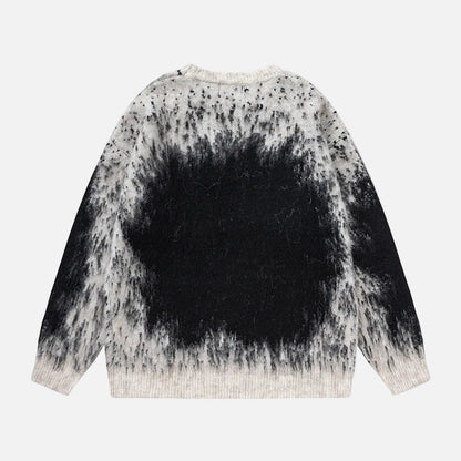 Streetwear Gradient Ombre Fuzzy Knit Sweater