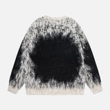 Streetwear Gradient Ombre Fuzzy Knit Sweater