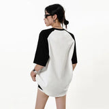 Vintage Oversized Cartoon Print Round T-Shirt