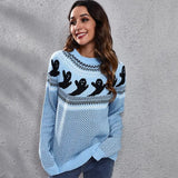 Halloween Ghosts Print Knitted Sweater