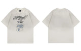 Fashionable Grunge Star Oversized Graphic Print T-Shirt