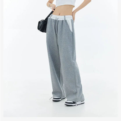 High Waist Patchwork Wide Leg Pants