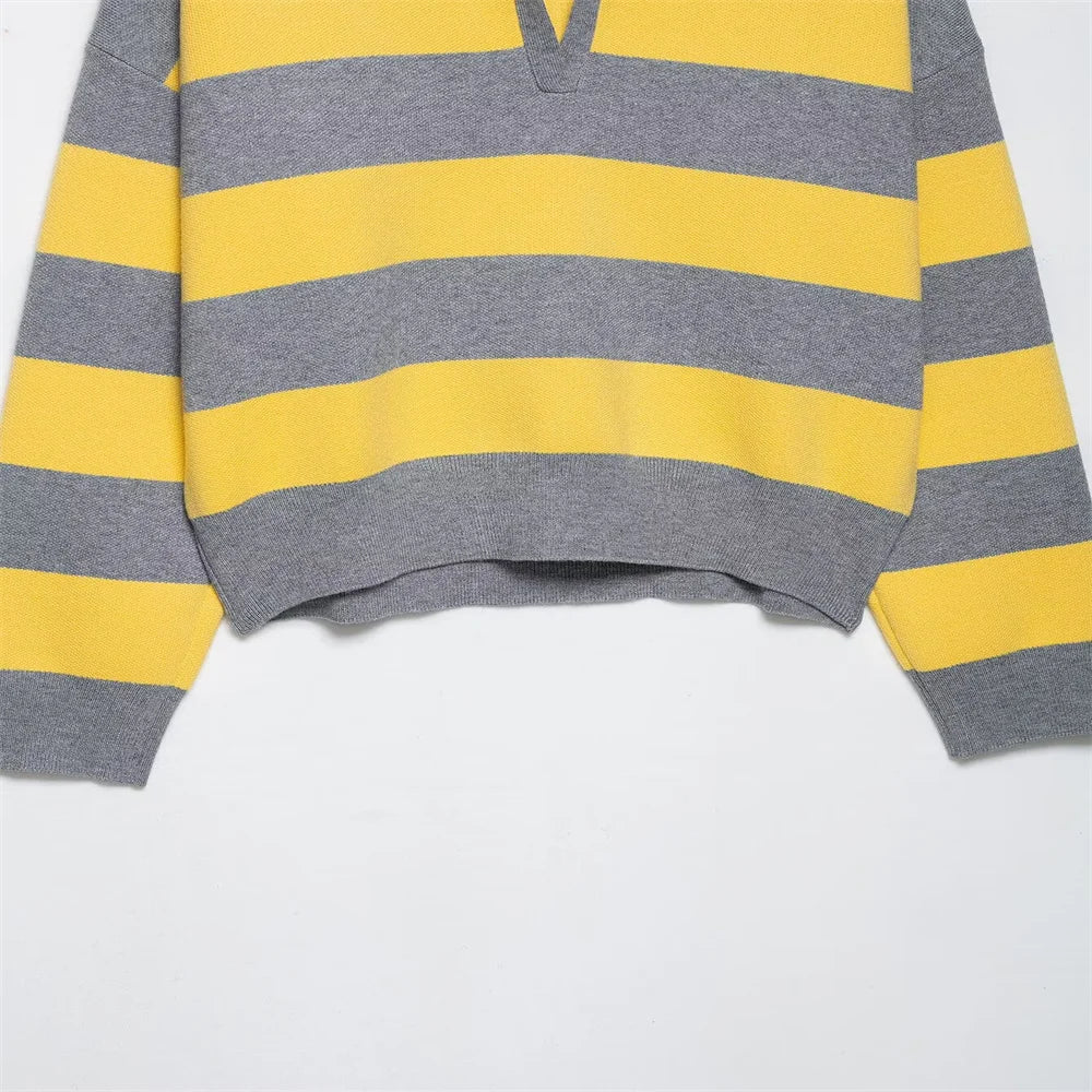 Stylish Lightweight Loose Striped Knit Sweater