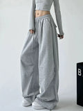Women Retro Vintage High Waist Wide Leg Sweatpants