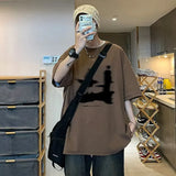 Streetwear Casual Korean Print Oversized T-Shirt
