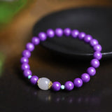 Purple Beaded Jade Buddha Bracelet