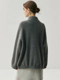 Lightweight Mock Neck Thick Zipper Cardigan
