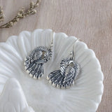 Handmade Vintage Metal Peacock Dangle Earrings