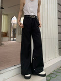 Deconstructed Loose Wide Leg Button Pants