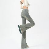 High Waist Vintage Blue Flare Jeans