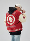Retro Letter Printed Varsity Jacket