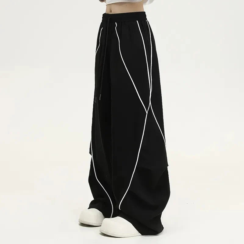 American Vintage Striped Patchwork Wide Sweatpants