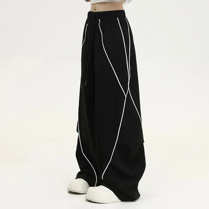 American Vintage Striped Patchwork Wide Sweatpants