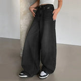 Trendy High Waist Wide Leg Ripped Jeans
