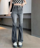 Vintage Flared Ripped High Waisted Jeans
