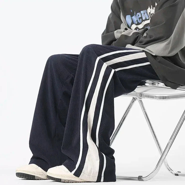Winter Y2K Corduroy Wide Leg Sports Sweatpants