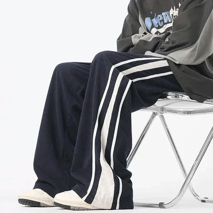 Winter Y2K Corduroy Wide Leg Sports Sweatpants