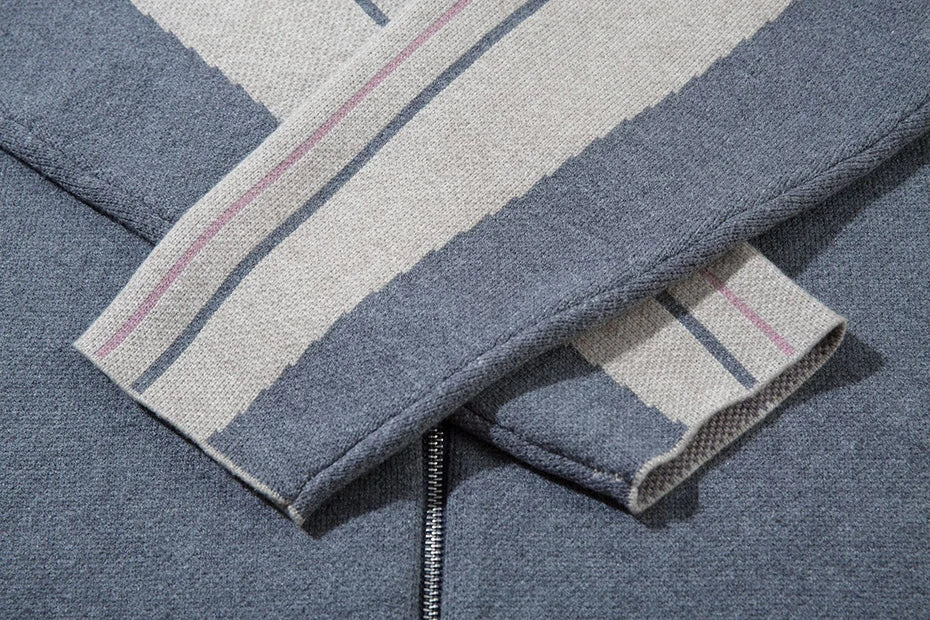 Raglan Sleeve Zip-Up Sweater
