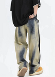Retro Color Loose Boy Friend Wide Leg Jeans