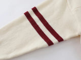 Casual Retro Letter Print Knitted V-Neck Sweater