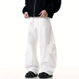 American Pleated Design Wide Leg Denim Jeans