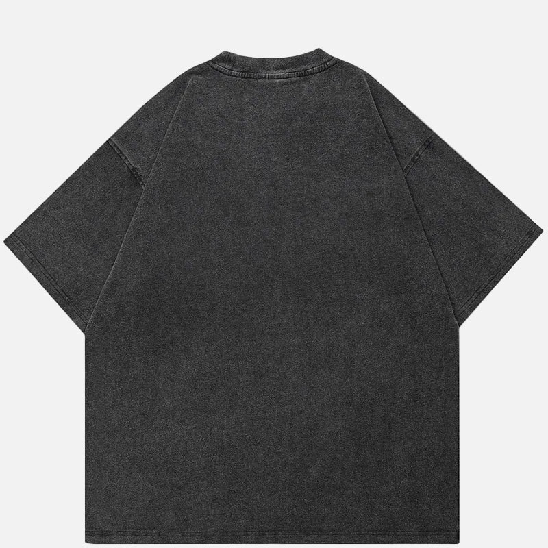 Oversized Faded Black Doberman Graphic T-Shirt