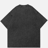 Oversized Faded Black Doberman Graphic T-Shirt