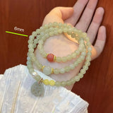 Natural Hetian Jade Agate Lotus Bracelet