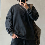 Trendy Oversized Distressed Washed Sweatshirt