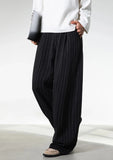Old Money Style Stripe Wide Leg Suit Pants