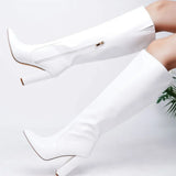 Luxury-Inspired Zip Detail Knee High Boots