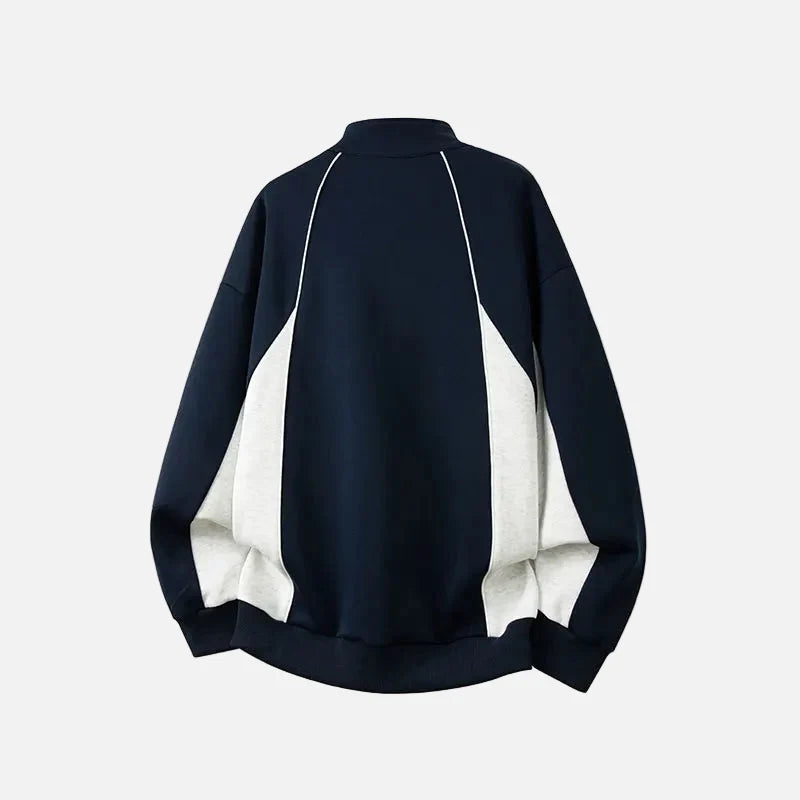 Streetwear American Style Polo Collar Sweatshirt