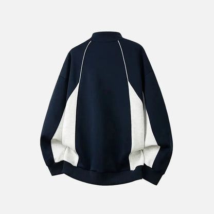 Streetwear American Style Polo Collar Sweatshirt