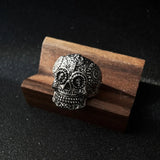 Steampunk Adjustable Open Cross Skull Ring