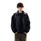 Elevated Streetwear Hip Hop Long Sleeve Leather Jacket