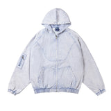 Retro American Style Washed Hooded Denim Jacket