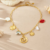 Golden Circle Sun Pearl Pendant Necklace
