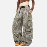 American Leopard Print Stylish Cargo Pants