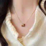 Enamel Pomegranate Gold Necklace