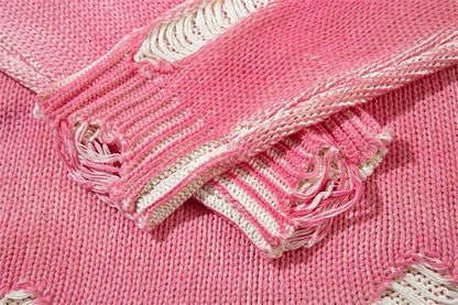 Vintage Distressed Loose Knitwear Sweater