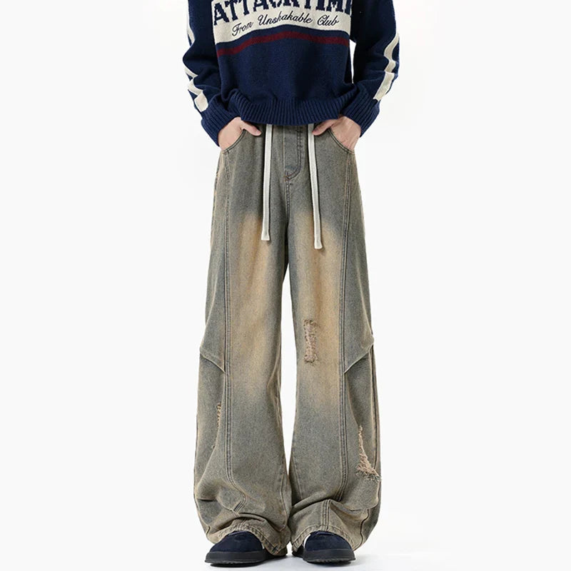 High Quality Vintage Gradient Washed Jeans