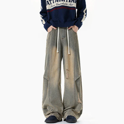 High Quality Vintage Gradient Washed Jeans