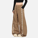 Shell Decoration Patchwork Wide Leg Pants