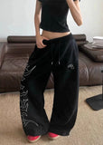 Japanese Style Drawstring Wide Leg Sweatpants
